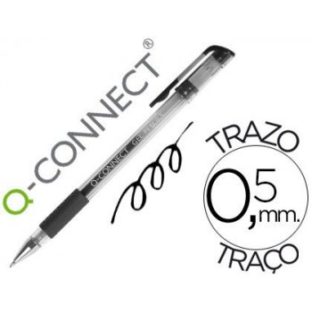Q-CONNECT KF21716 bolígrafo de gel Bolígrafo de gel con tapa Negro Ultrafino 10 pieza(s)