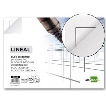 Bloc dibujo liderpapel lineal encolado 230x325mm 20 hojas 130g m2 con recuadro