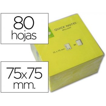 Connect Quick-Notes Neon Bright Yellow etiqueta autoadhesiva 80 pieza(s)