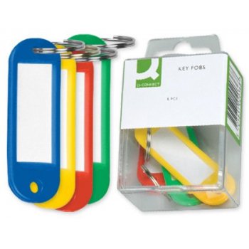 Llavero portaetiquetas q-connect -caja de 6 unidades -colores surtidos