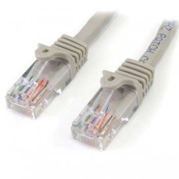 StarTech.com Cable de 3m Gris de Red Fast Ethernet Cat5e RJ45 sin Enganche - Cable Patch Snagless