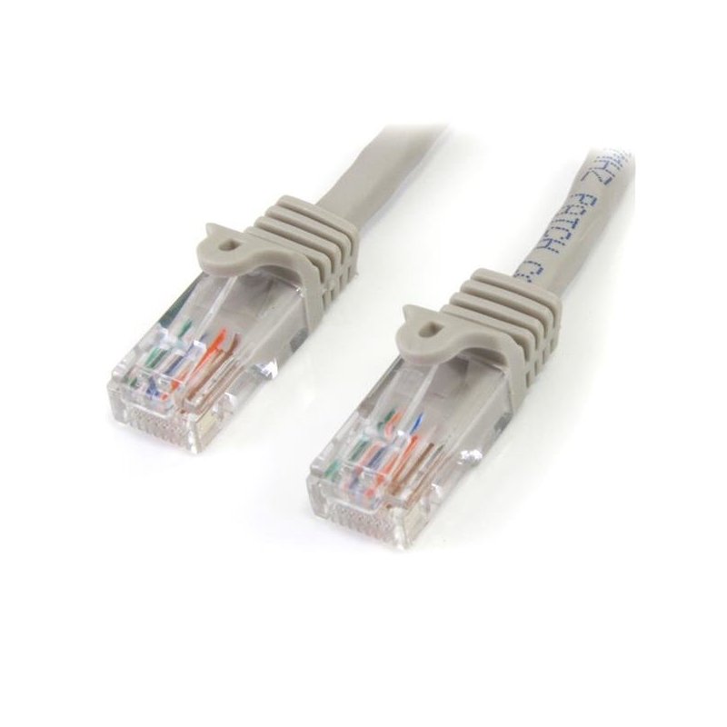 StarTech.com Cable de 3m Gris de Red Fast Ethernet Cat5e RJ45 sin Enganche - Cable Patch Snagless