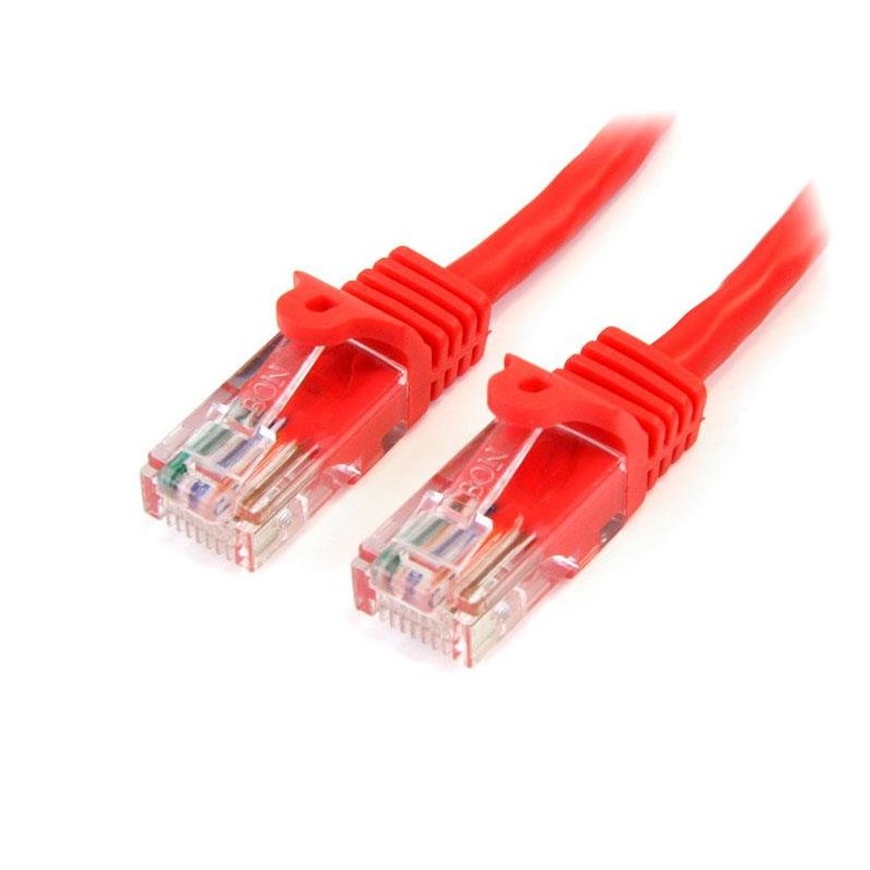 StarTech.com Cable de 3m Rojo de Red Fast Ethernet Cat5e RJ45 sin Enganche - Cable Patch Snagless