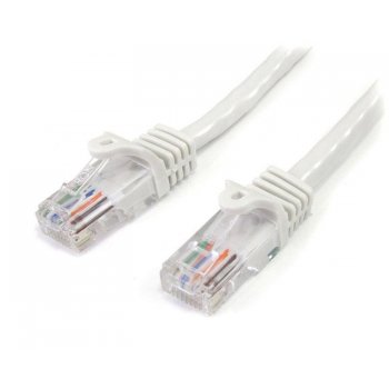StarTech.com Cable de 3m Blanco de Red Fast Ethernet Cat5e RJ45 sin Enganche - Cable Patch Snagless
