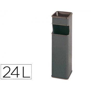 Cenicero papelera cuadrado 403 gris -metalico -medida 65x18x18 cm