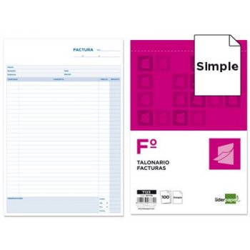 Talonario liderpapel facturas folio -con iva- 123