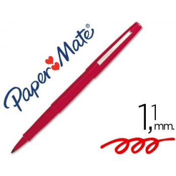 Papermate Fineliner Nylon, Red, 12 pluma estiligráfica