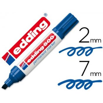 Edding 4-500 003 marcador permanente Azul Punta de cincel 10 pieza(s)