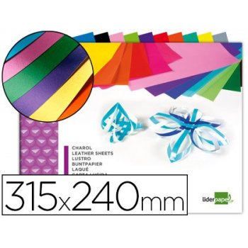 Bloc trabajos manuales liderpapel charol 240x315mm 10hojas colores surtidos