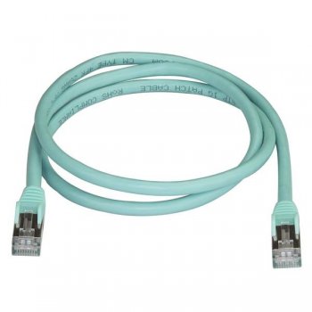 StarTech.com Cable de 1m de Red Ethernet RJ45 Cat6a Blindado STP - Cable sin Enganche Snagless - Aguamarina