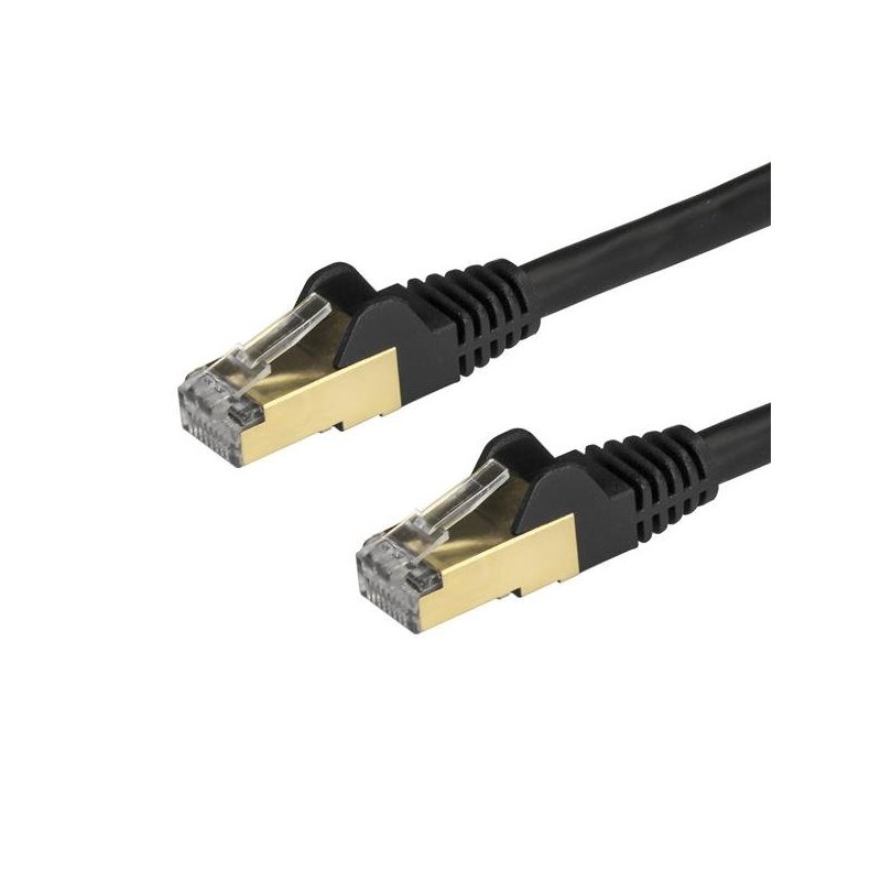 StarTech.com Cable de 1m de Red Ethernet RJ45 Cat6a Blindado STP - Cable sin Enganche Snagless - Negro
