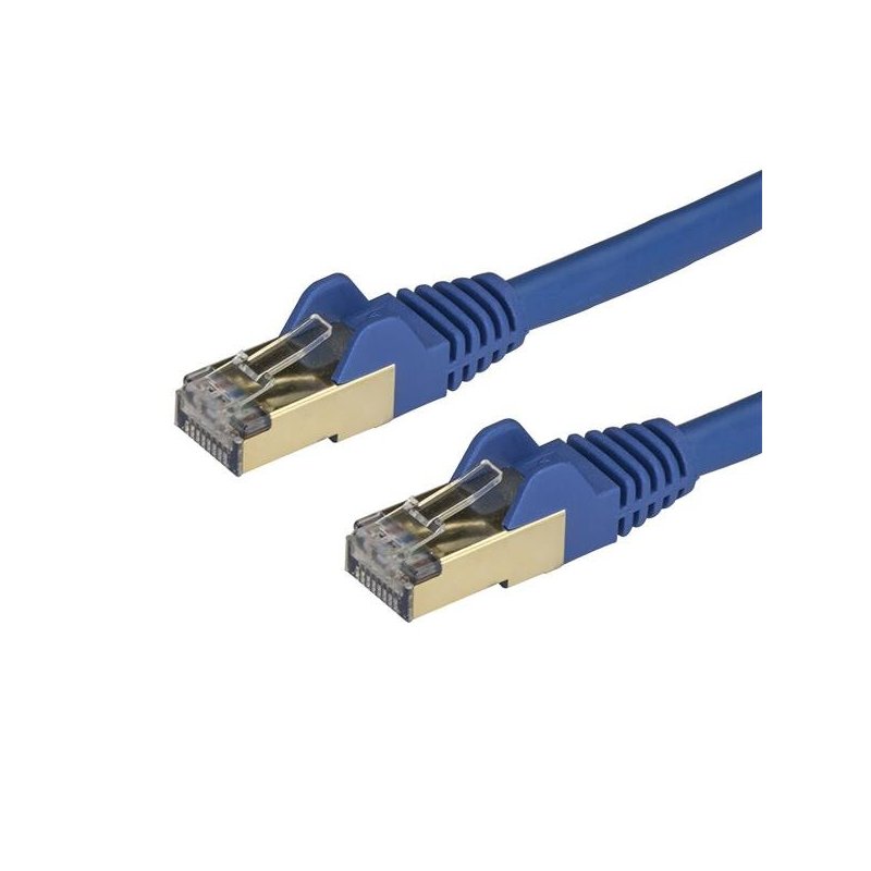 StarTech.com Cable de 1m de Red Ethernet RJ45 Cat6a Blindado STP - Cable sin Enganche Snagless - Azul