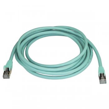 StarTech.com Cable de 3m de Red Ethernet RJ45 Cat6a Blindado STP - Cable sin Enganche Snagless - Aguamarina