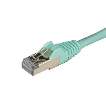 StarTech.com Cable de 3m de Red Ethernet RJ45 Cat6a Blindado STP - Cable sin Enganche Snagless - Aguamarina