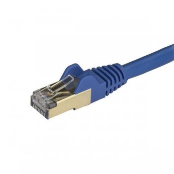 StarTech.com Cable de 0,5m de Red Ethernet RJ45 Cat6a Blindado STP - Cable sin Enganche Snagless - Azul