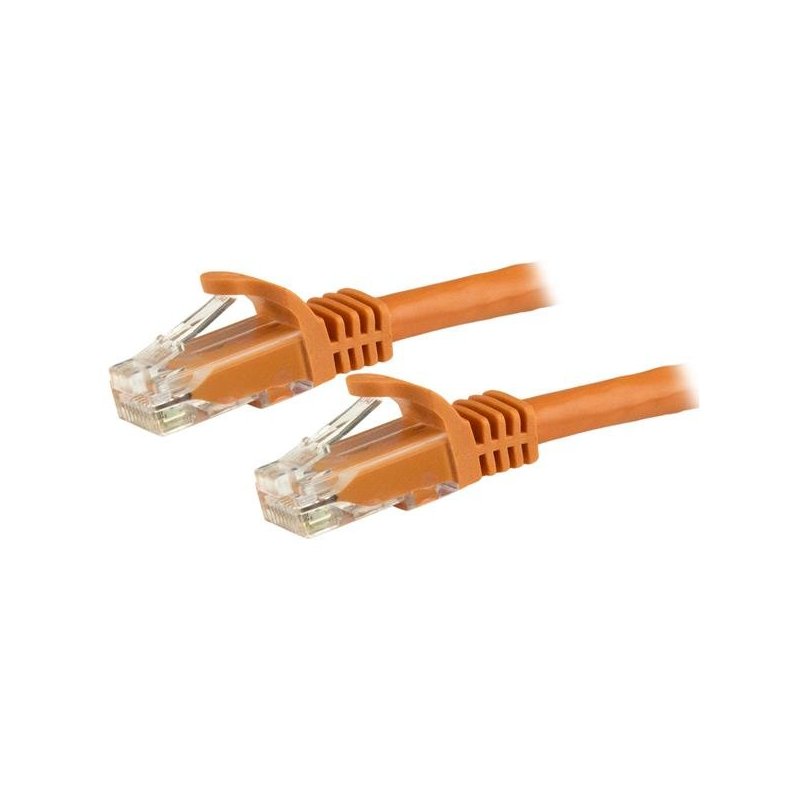 StarTech.com Cable de Red de 0,5m Naranja Cat6 UTP Ethernet Gigabit RJ45 sin Enganches