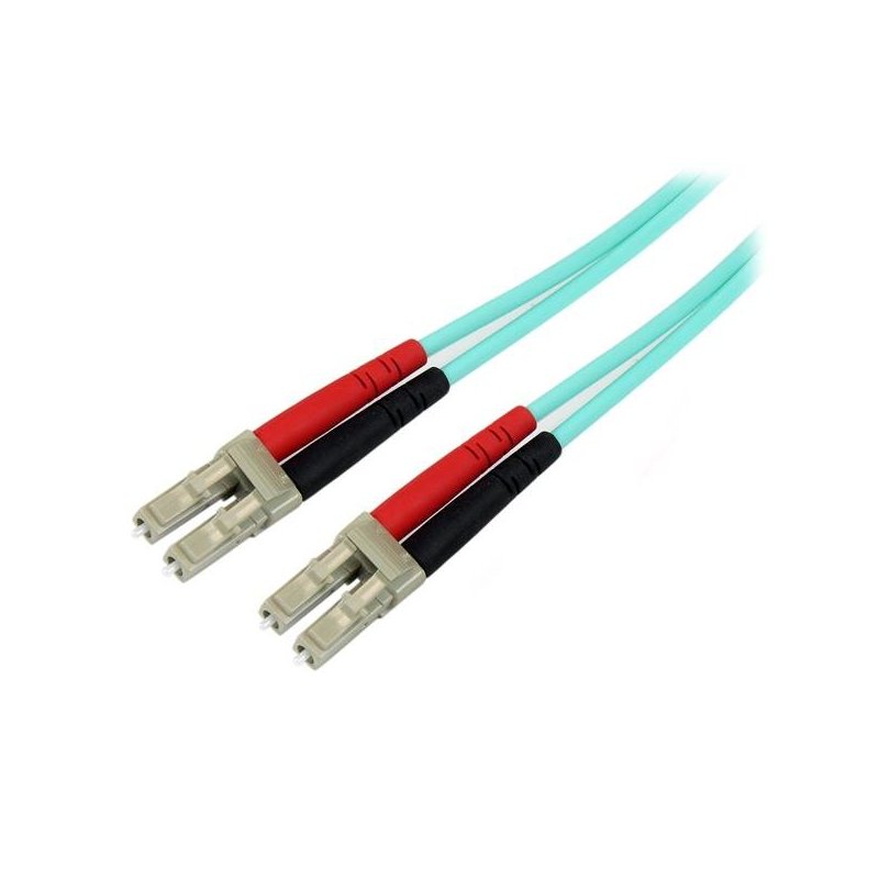 StarTech.com Cable de Fibra Óptica Patch de 10Gb Multimodo 50 125 Dúplex LSZH LC a LC de 10m – Aqua