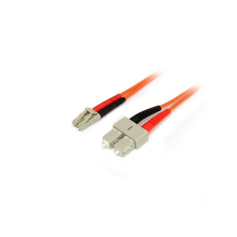 StarTech.com Cable Adaptador de Red de 3m Multimodo Dúplex Fibra Óptica LC-SC 50 125 - Patch Duplex