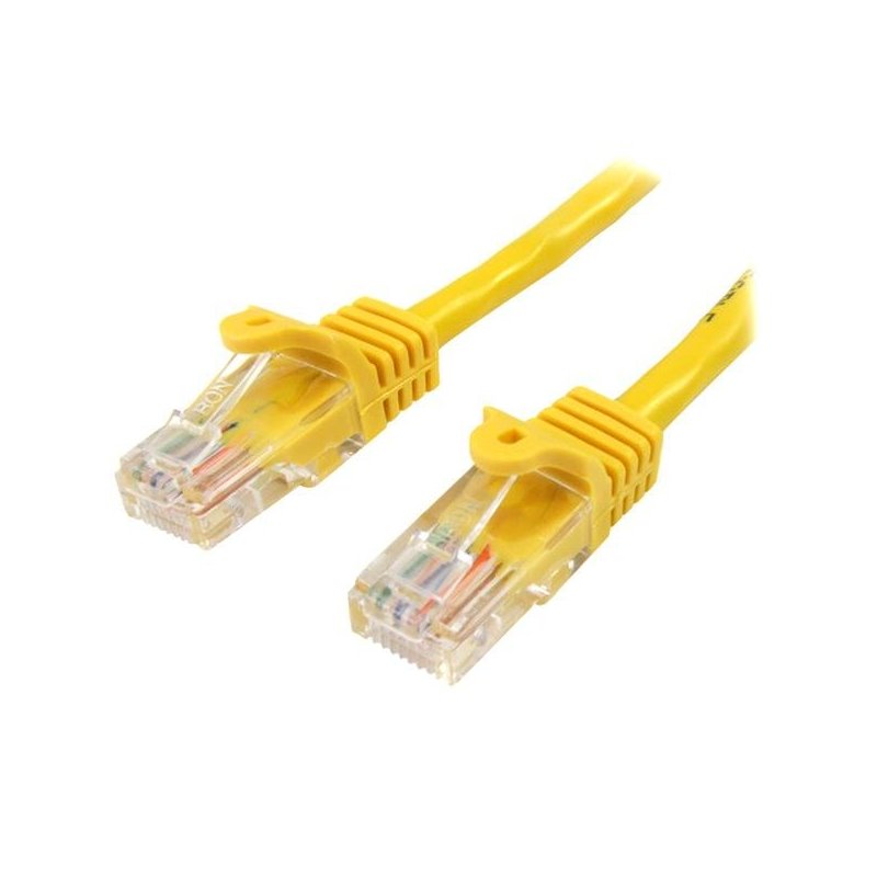 StarTech.com Cable de Red de 0,5m Amarillo Cat5e Ethernet RJ45 sin Enganches