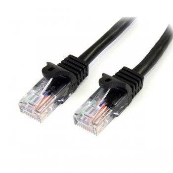 StarTech.com Cable de Red de 0,5m Negro Cat5e Ethernet RJ45 sin Enganches