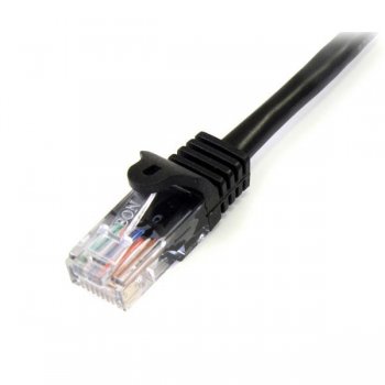 StarTech.com Cable de Red de 0,5m Negro Cat5e Ethernet RJ45 sin Enganches
