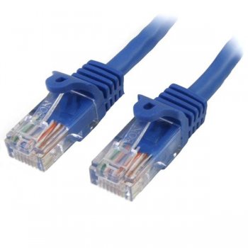 StarTech.com Cable de Red de 0,5m Azul Cat5e Ethernet RJ45 sin Enganches