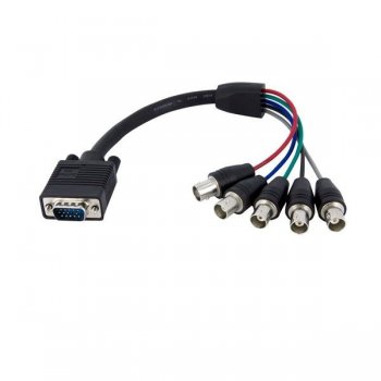 StarTech.com Cable de 30 cm Coaxial para Monitor HD15 VGA a 5 BNC RGBHV - Macho a Hembra