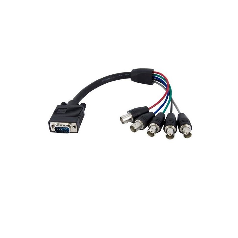 StarTech.com Cable de 30 cm Coaxial para Monitor HD15 VGA a 5 BNC RGBHV - Macho a Hembra