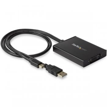 StarTech.com Adaptador Mini DisplayPort a DVI de Enlace Doble - Alimentado por USB - Negro