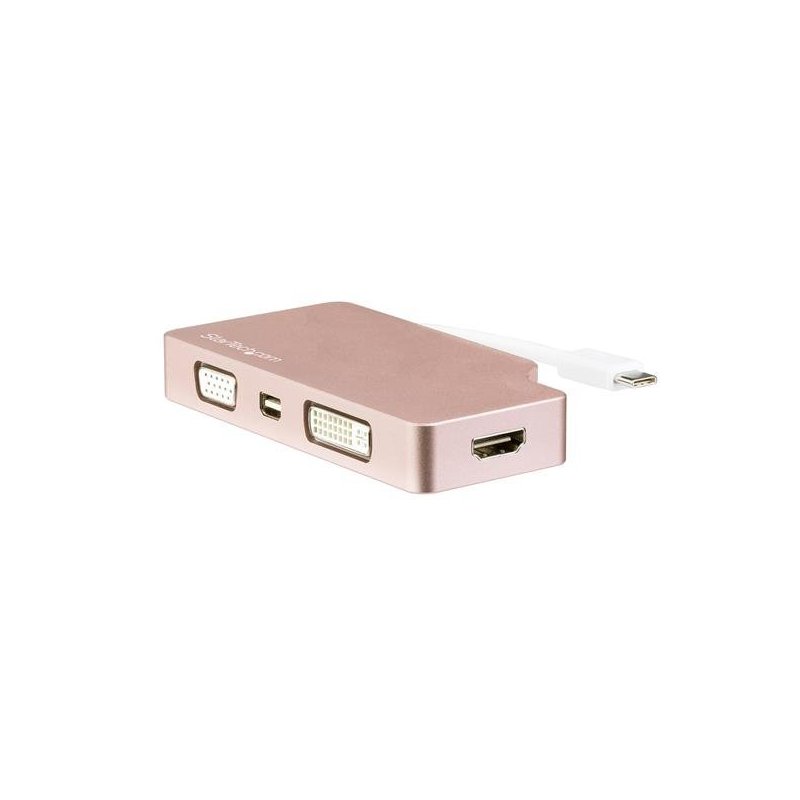 StarTech.com Adaptador USB-C de Vídeo Multipuertos - de Aluminio - 4K 30Hz - Oro Rosa