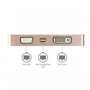 StarTech.com Adaptador USB-C de Vídeo Multipuertos - de Aluminio - 4K 30Hz - Oro Rosa