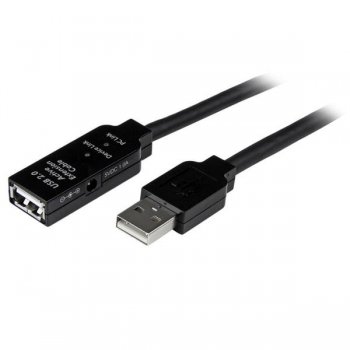 StarTech.com Cable de Extensión Alargador de 20m USB 2.0 Alta Velocidad Activo Amplificado - Macho a Hembra USB A - Negro