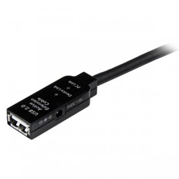 StarTech.com Cable de Extensión Alargador de 20m USB 2.0 Alta Velocidad Activo Amplificado - Macho a Hembra USB A - Negro
