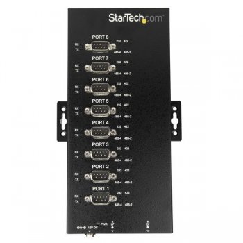 StarTech.com Adaptador Industrial USB a 8 Puertos Serie DB9 RS232 RS422 RS485 con Protección ESD de 15kV - Cable Conversor USB