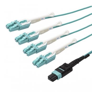 StarTech.com MPO8LCPL2M cable de fibra optica 2 m OM3 MPO MTP 8x LC Aqua