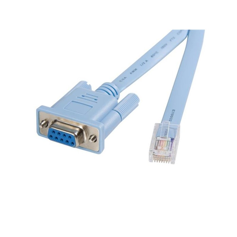 StarTech.com Cable 1,8m para Gestión de Router Consola Cisco RJ45 a Serie DB9 - Rollover - Macho a Hembra